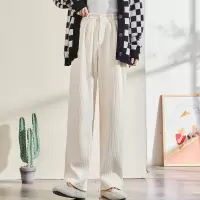[1折价52.9元叠加优惠券]唐狮秋冬季新款休闲裤女阔腿裤高腰显瘦宽松灯芯绒裤子女