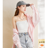 唐狮夏季新款吊带背心女黑色外穿内搭美背带胸垫设计感上衣