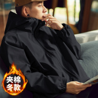 唐狮男士棉服棉衣男保暖加厚男棉衣男休闲风连帽印花棉衣