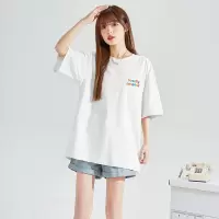 [1折价26.9元,叠加优惠券]唐狮新款圆领短袖T恤女百搭小清新春夏季活泼减龄上衣设计感x