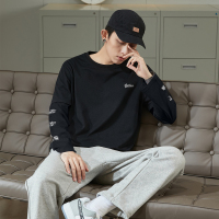 唐狮春季新款男款长袖T恤个性设计潮酷ins男生内搭打底衫韩系