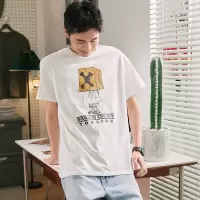 [1折价29.9元,叠加优惠券]唐狮年夏季新款纯棉短袖t恤男士潮休闲宽松圆领胸前印花打底