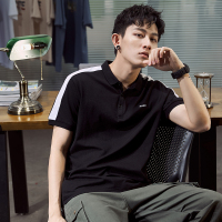 唐狮夏季新款拼接POLO衫男潮牌短袖原宿风ins翻领保罗衫港风