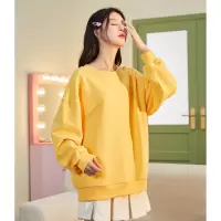 [1折价46.9元叠加优惠券]唐狮秋季新款圆领卫衣女宽松简约设计感oversize潮酷图案外套