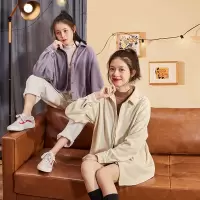 [1折价26.9元,叠加优惠券]唐狮年秋冬装新款长袖衬衫女外套摇粒绒外穿百搭衬衣气质上衣