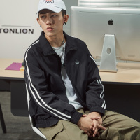 唐狮春季新款男外套韩版嵌条时尚立领潮流休闲男装夹克男士