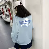 [1折价29.9元,叠加优惠券]唐狮 春季女圆领背后字母长袖T恤百搭潮流韩系减龄时髦
