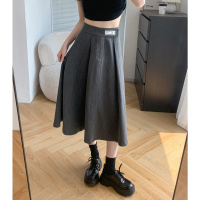 唐狮 半身裙夏季女净色百褶长裙小众气质休闲学院风ins