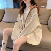 唐狮 |春季外套新款女装连帽拼接针织设计感韩版别致百搭开衫