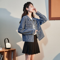 [1.5折价100元]唐狮 女翻领肌理感牛仔外套