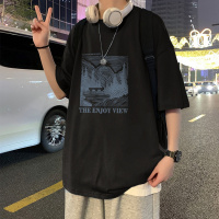 唐狮 男式T恤T恤男短袖前胸图案休闲短袖T恤男士短袖T恤男士短袖