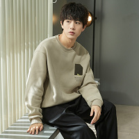 唐狮 男士卫衣卫衣男圆领口袋撞色休闲卫衣男式卫衣卫衣男春秋男装