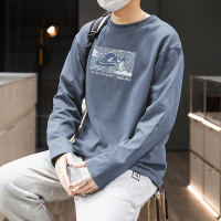 唐狮 长袖T恤男男式T恤圆领图案印花长袖T恤男士T恤长袖T恤男式
