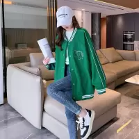 [1折价59.9元叠加优惠券]唐狮 |秋冬季外套女新款韩版宽松左胸字母棒球服外套休闲百搭潮