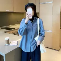 [1折价42.9元叠加优惠券]唐狮 冬季长袖灯芯绒衬衫女小众设计感港风复古ins潮