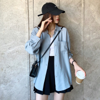 唐狮 春季衬衫女珍珠扣垂感长袖衬衣韩版宽松简约设计感潮