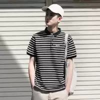 [1折价39.9元,叠加优惠券]唐狮 polo衫男短袖男士T恤短袖T恤男前胸绣花细条小翻领短袖