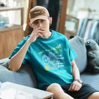 [1折价29.9元,叠加优惠券]唐狮 短袖男士T恤短袖T恤男短袖男T恤男前胸印花短袖T恤