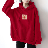 唐狮 卫衣女士新款女连帽萌虎印花上衣韩版宽松显瘦复古百搭