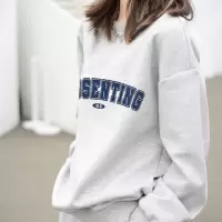 [1折价39.9元,叠加优惠券]唐狮 圆领卫衣女新款春装字母印花韩版时尚简约百搭长袖上衣