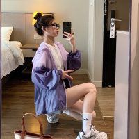 [1折价39.9元叠加优惠券]唐狮 夏季防晒衣女连帽撞色防晒衣外套宽松百搭防晒服