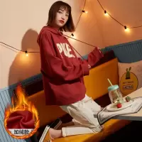 [1折价36.9元,叠加优惠券]唐狮 | 女装秋冬新款卫衣加绒加厚宽松大文字印花连帽长袖外套