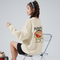唐狮 蜡笔小新联名秋冬季新款卫衣女圆领加绒宽松时尚ins