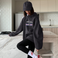 唐狮 连帽卫衣女秋装女上衣新款韩版文字印花时尚百搭ins