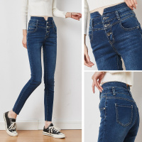 唐狮 高腰牛仔裤女春夏季新款显瘦休闲百搭铅笔紧身小脚裤子潮