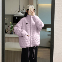唐狮 冬季棉服女加厚韩版宽松立领爱心格型外套气质淑女潮