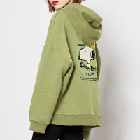 唐狮 | 连帽卫衣女秋装新款史努比联名印花时尚百搭加绒加厚上衣