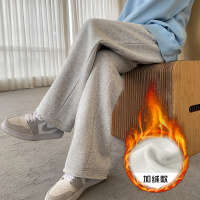 唐狮 |秋季新款毛圈拖地阔腿裤时尚百搭休闲运动感女卫裤子