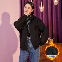 唐狮 | 女外套秋冬外套女式开衫休闲外套女加绒加厚连帽针织开衫外套