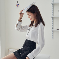 唐狮 | 衬衫女雪纺衫女衬衫女士衬衣雪纺衬衫春装女衬衣长袖v领衬衫女