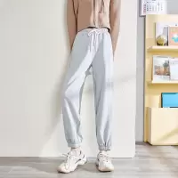 唐狮 | 春秋女运动裤带标松紧侧边字母宽松休闲卫裤休闲长裤女