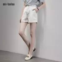 [1折价39.9元,叠加优惠券]MIX-TONLION | 翻脚口牛仔短裤唐狮旗下年夏款女式原色宽松牛仔短裤