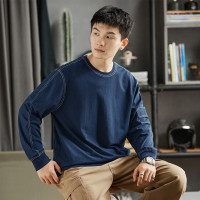 [1.5折价39元]唐狮长袖t恤男士打底衫男t恤长袖男圆领车明线长袖T恤男士t恤长袖