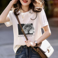 唐狮清凉夏季新款百搭棉质女式上衣宽松短袖T恤