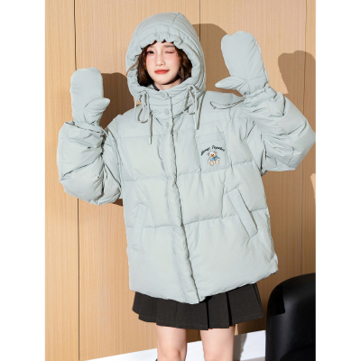 [2.5折价378元]唐狮冬装新款女士短款羽绒服小个子设计感刺绣款面包服