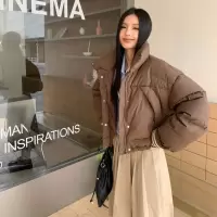 [3件8.5折450.4元,叠加优惠券]唐狮新款女短款黑色羽绒服女新款韩版时髦外套设计感面包服dx
