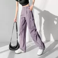 [3件8.5折127.4元,叠加优惠券]唐狮初秋新款美式工装裤女宽松直筒户外机能风设计感阔腿休闲长裤