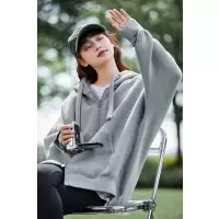 [2.5折价161元]唐狮新款秋季针织外套女超好看拉链开衫卫衣宽松百搭韩系潮