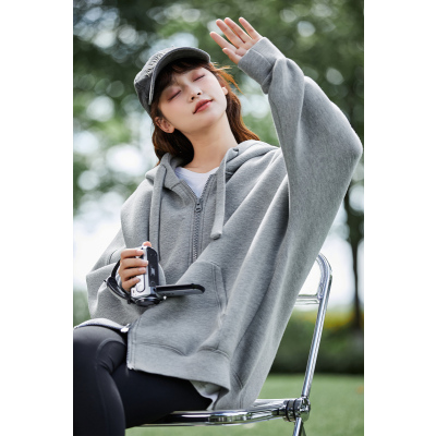 [2.5折价161元]唐狮新款秋季针织外套女超好看拉链开衫卫衣宽松百搭韩系潮