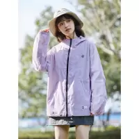 [3件8.5折203.9元,叠加优惠券]防水唐狮新款秋季工装外套女连帽夹克运动冲锋少年上衣