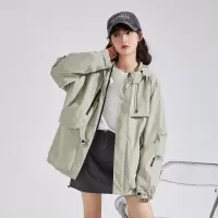 [2.5折价191元]防水唐狮新款外套女连帽工装上衣运动初秋穿搭户外潮ins