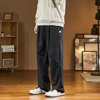 [1.5折价65元]唐狮春秋季新款休闲裤宽松直筒工装裤男生裤子男黑色潮牌