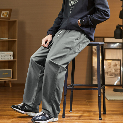 [2.5折价99元]唐狮春秋季新款休闲裤宽松直筒工装裤男生裤子男黑色潮牌