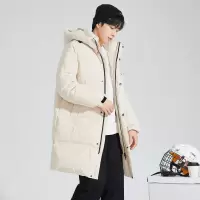 [3件8.5折552.4元,叠加优惠券]唐狮冬季新款男羽绒服中长款连帽白色厚外套韩系休闲宽松潮流