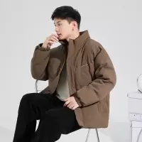 [3件8.5折424.9元,叠加优惠券]唐狮新款男羽绒服立领肌理面料前胸金属标面包服保暖厚实青少年潮