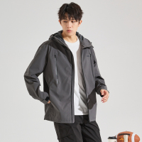 [2.5折价230元]冲锋衣唐狮冲锋衣男秋季新款外套男防水连帽户外风衣外套潮
